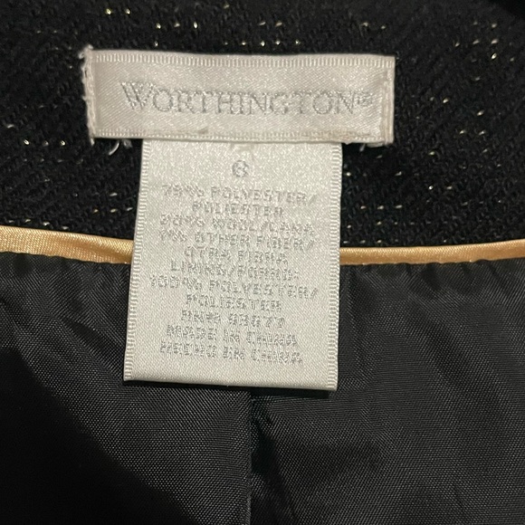 Worthington Wool Blend Black w/ Gold Thread Coat - Picture 3 of 4